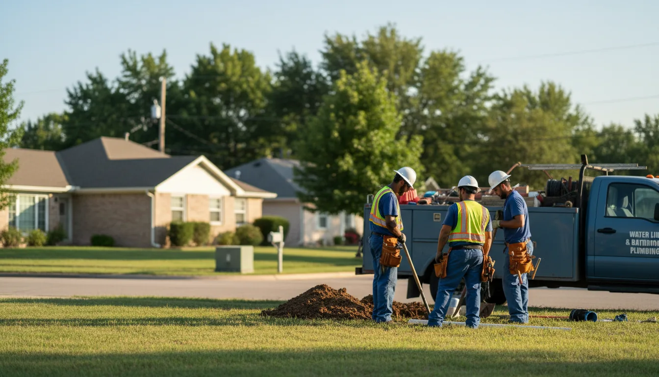 Residential water line and bathroom plumbing service in Malta, OH